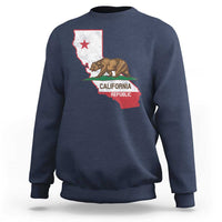 California Republic Cali Map Flag Distressed Style Sweatshirt