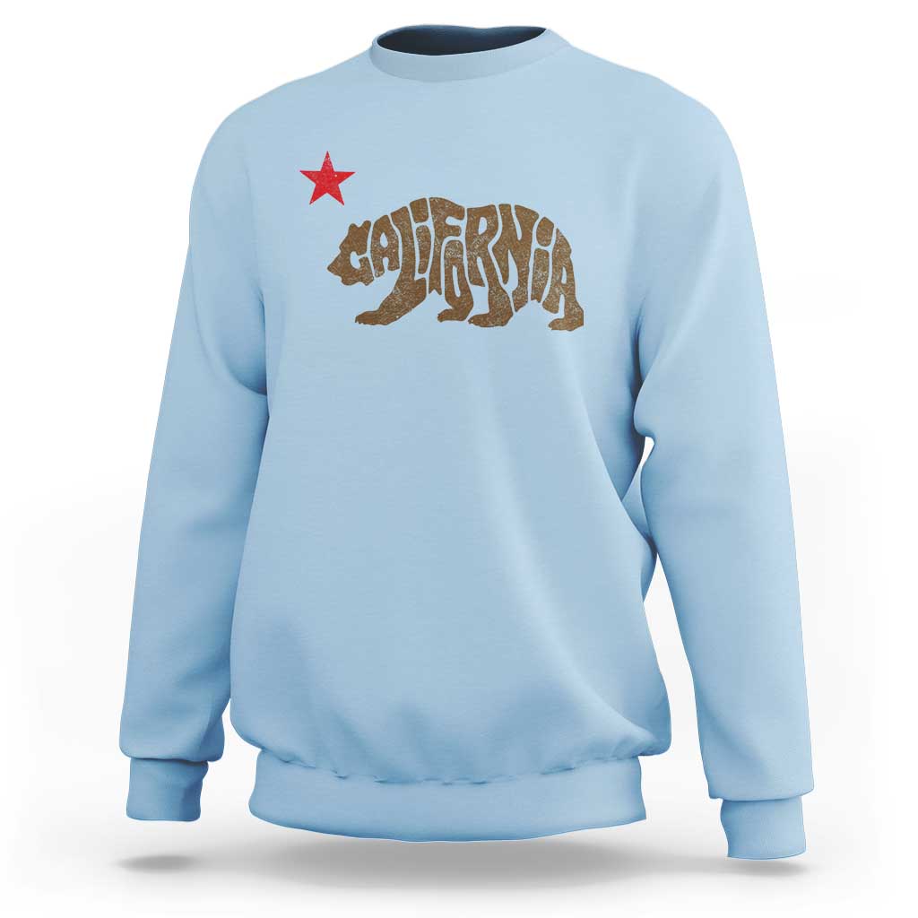 California The Golden State Bear Flag San Francisco Sweatshirt