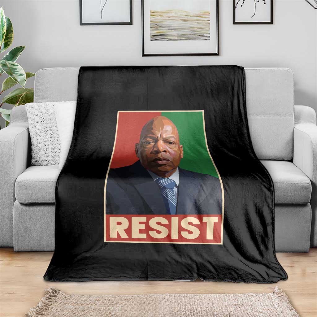 Resist Protest Civil Rights Throw Blanket John Lewis Black History