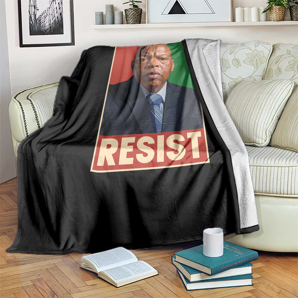 Resist Protest Civil Rights Throw Blanket John Lewis Black History