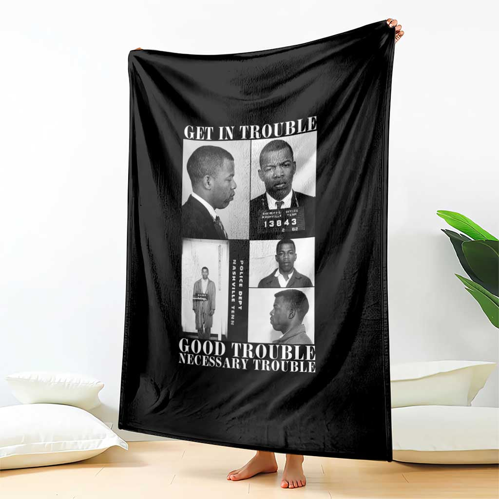 John Lewis Affrican American Throw Blanket Get in Good Necessary Trouble