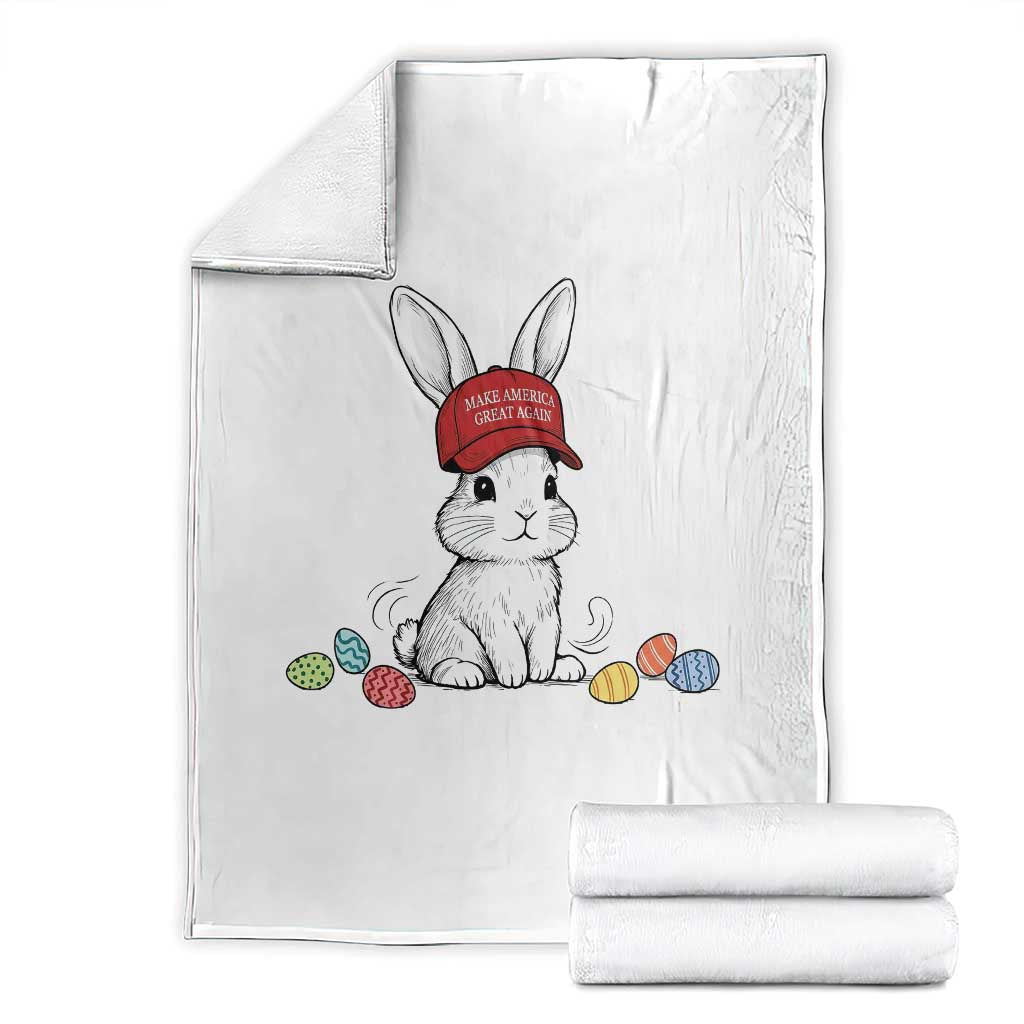 Funny Easter Bunny Wearing Hat American Throw Blanket