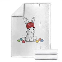 Funny Easter Bunny Wearing Hat American Throw Blanket