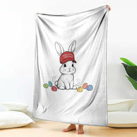 Funny Easter Bunny Wearing Hat American Throw Blanket