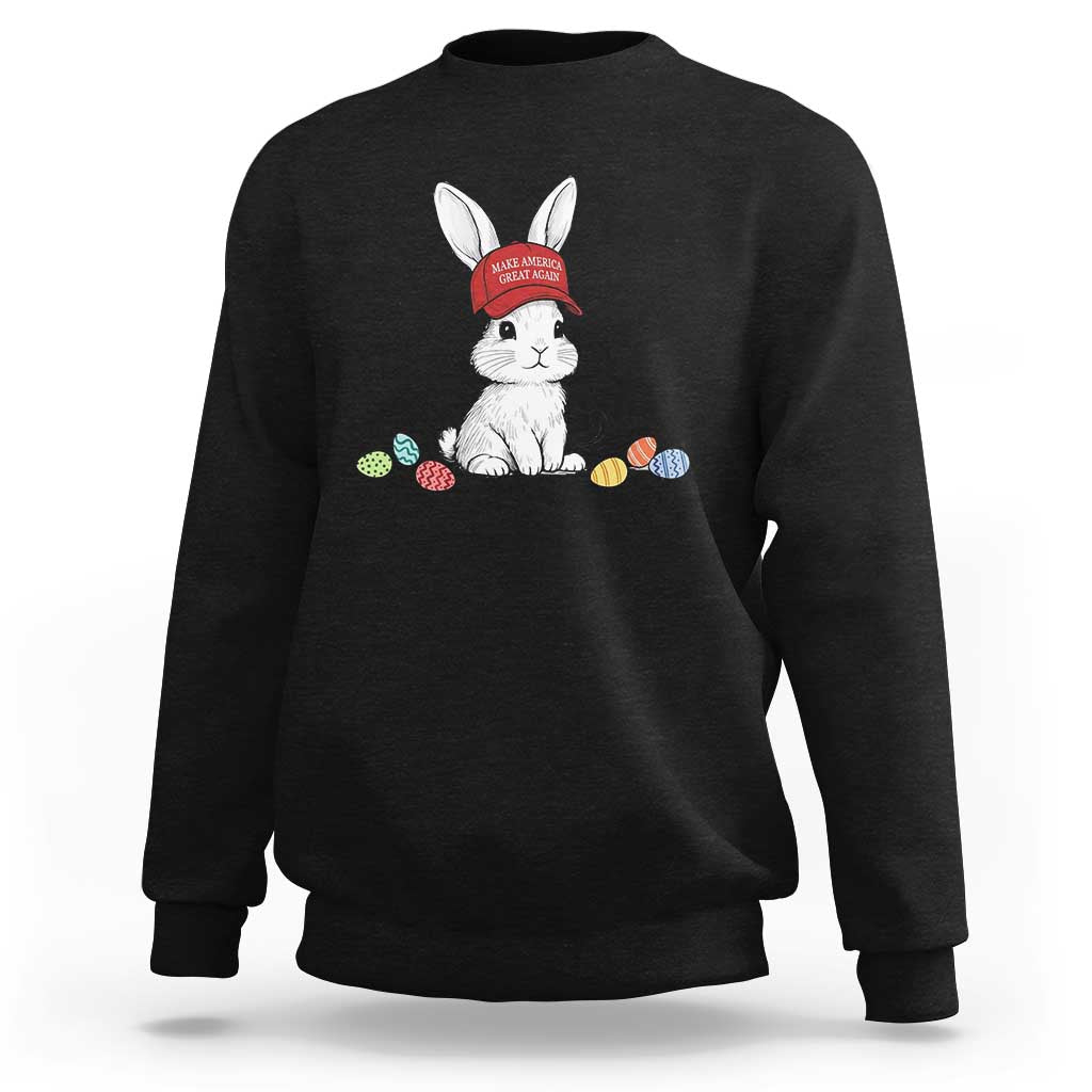 Funny Easter Bunny Wearing Hat American Sweatshirt