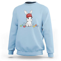 Funny Easter Bunny Wearing Hat American Sweatshirt