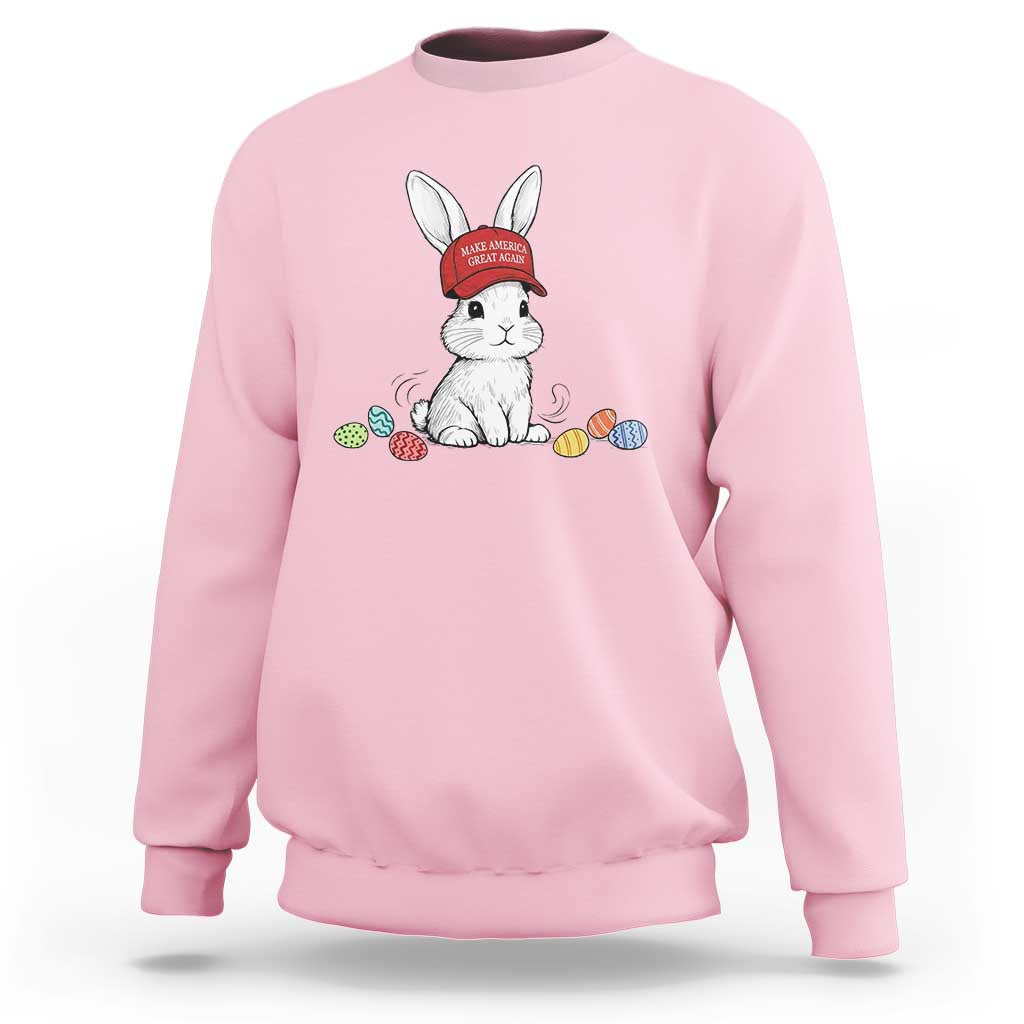Funny Easter Bunny Wearing Hat American Sweatshirt
