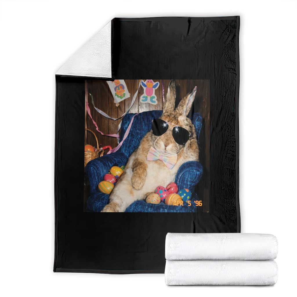 Funny Easter Bunny Sunglasses Graphic Throw Blanket