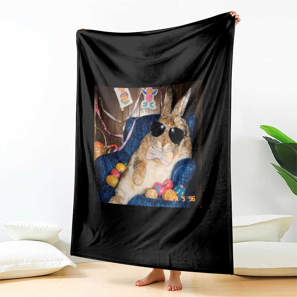 Funny Easter Bunny Sunglasses Graphic Throw Blanket
