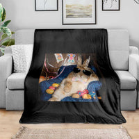 Funny Easter Bunny Sunglasses Graphic Throw Blanket