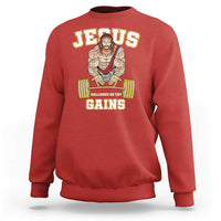 Funny Jesus Gym Sweatshirt Hallowed Be Thy Gains - Wonder Print Shop