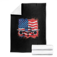 Pilot Airplane Patriotic American Flag Plane Aviation Throw Blanket - Wonder Print Shop