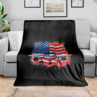Pilot Airplane Patriotic American Flag Plane Aviation Throw Blanket - Wonder Print Shop
