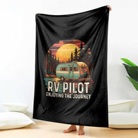 RV Pilot Enjoying The Journey Throw Blanket Funny Camping Lover - Wonder Print Shop