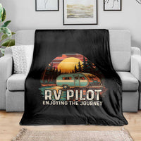 RV Pilot Enjoying The Journey Throw Blanket Funny Camping Lover - Wonder Print Shop