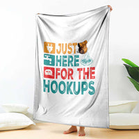 RV Camping Caravan Motorhome Throw Blanket Just Here For The Hookups - Wonder Print Shop
