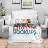 RV Camping Caravan Motorhome Throw Blanket Just Here For The Hookups - Wonder Print Shop