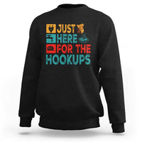 RV Camping Caravan Motorhome Sweatshirt Just Here For The Hookups - Wonder Print Shop