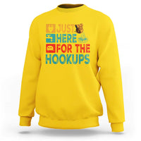 RV Camping Caravan Motorhome Sweatshirt Just Here For The Hookups - Wonder Print Shop