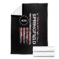 Springfield Massachusetts American Flag Established 1636 Throw Blanket