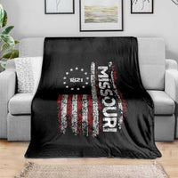 Missouri Missourian MO American Flag Established 1821 Throw Blanket