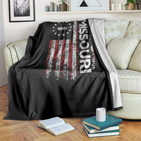 Missouri Missourian MO American Flag Established 1821 Throw Blanket