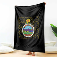 Retro Kansas Flag Vintage KS Souvenir Throw Blanket