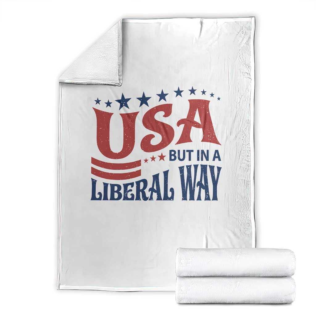 USA But In A Liberal Way 4th of July Throw Blanket Feminist Women's Rights