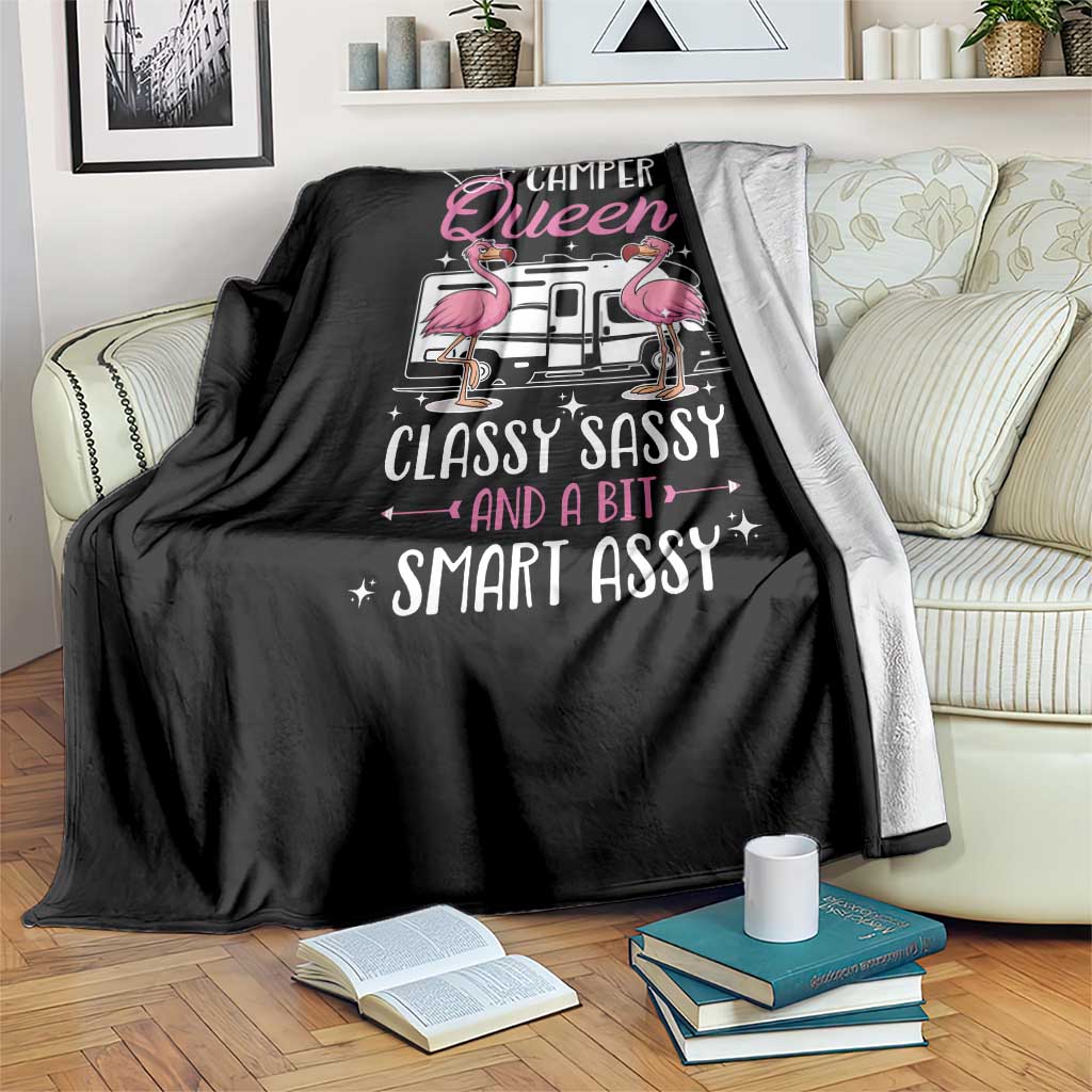 Funny Camping RV Throw Blanket Camper Queen Classy Sassy And A Bit Smart Assy - Wonder Print Shop