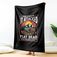 Funny Camping Hiking Sarcastic Throw Blanket Bear Attack Tip - Wonder Print Shop