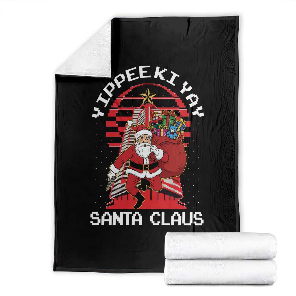 Nakatomi Plaza Christmas Throw Blanket Yippee Ki Yay Santa Claus - Wonder Print Shop