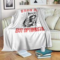 Burnt Out But Optimistic Throw Blanket Funny Raccoon Meme - Wonder Print Shop