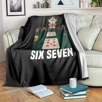 67 Poker Cat Throw Blanket Funny Six Seven Meme - Wonder Print Shop