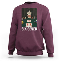 67 Poker Cat Sweatshirt Funny Six Seven Meme - Wonder Print Shop