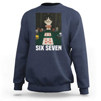 67 Poker Cat Sweatshirt Funny Six Seven Meme - Wonder Print Shop