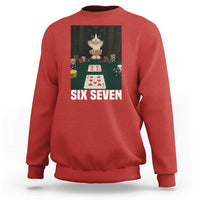 67 Poker Cat Sweatshirt Funny Six Seven Meme - Wonder Print Shop
