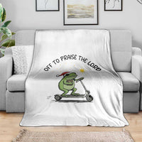 Off To Praise The Lord Throw Blanket Funny Frog Christian - Wonder Print Shop