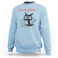 No Ice Please Sweatshirt Funny Black Cat Sarcastic Abolish ICE Meme