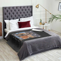 Funny Punch Monkey Baseball Throw Blanket I Live Here Now Ballpark Graphic