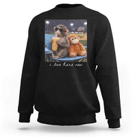 Funny Punch Monkey Baseball Sweatshirt I Live Here Now Ballpark Graphic