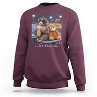 Funny Punch Monkey Baseball Sweatshirt I Live Here Now Ballpark Graphic