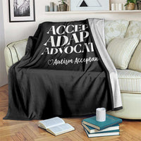 Autism Acceptance Throw Blanket Accept Adapt Advocate