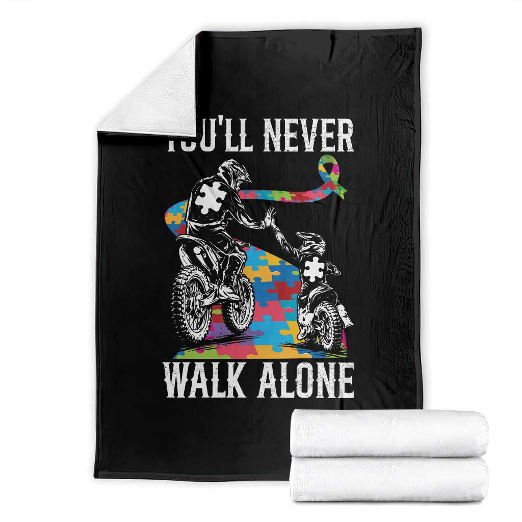 Autism Acceptance Throw Blanket Autism Dad Motocross Rider Father Son Support
