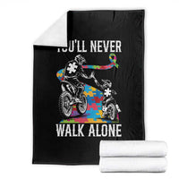 Autism Acceptance Throw Blanket Autism Dad Motocross Rider Father Son Support