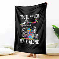 Autism Acceptance Throw Blanket Autism Dad Motocross Rider Father Son Support