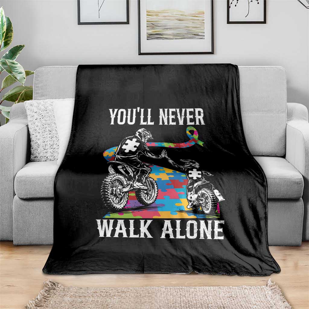 Autism Acceptance Throw Blanket Autism Dad Motocross Rider Father Son Support