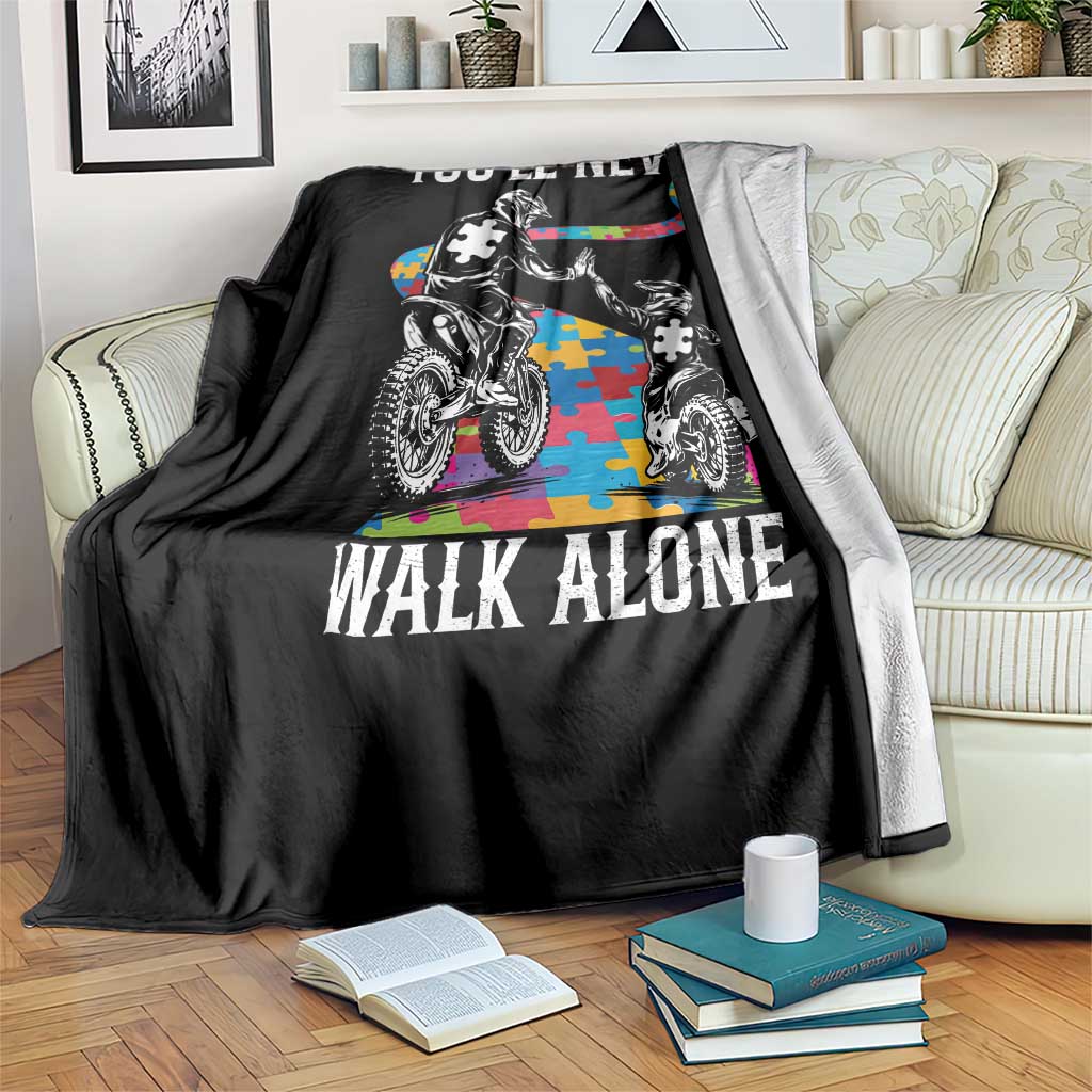 Autism Acceptance Throw Blanket Autism Dad Motocross Rider Father Son Support