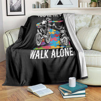 Autism Acceptance Throw Blanket Autism Dad Motocross Rider Father Son Support