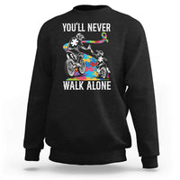 Autism Acceptance Sweatshirt Autism Dad Motocross Rider Father Son Support