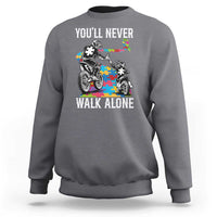 Autism Acceptance Sweatshirt Autism Dad Motocross Rider Father Son Support